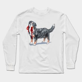 Bernese Mountain Dog with Leash. Long Sleeve T-Shirt